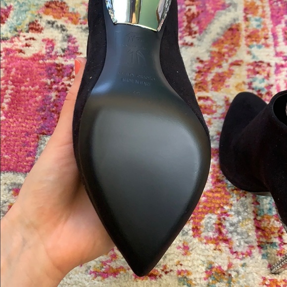 Giuseppe Zanotti Black Suede Sparkle Booties - Picture 7 of 8